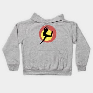 Dancing Silhouette with Coloured Circles Kids Hoodie